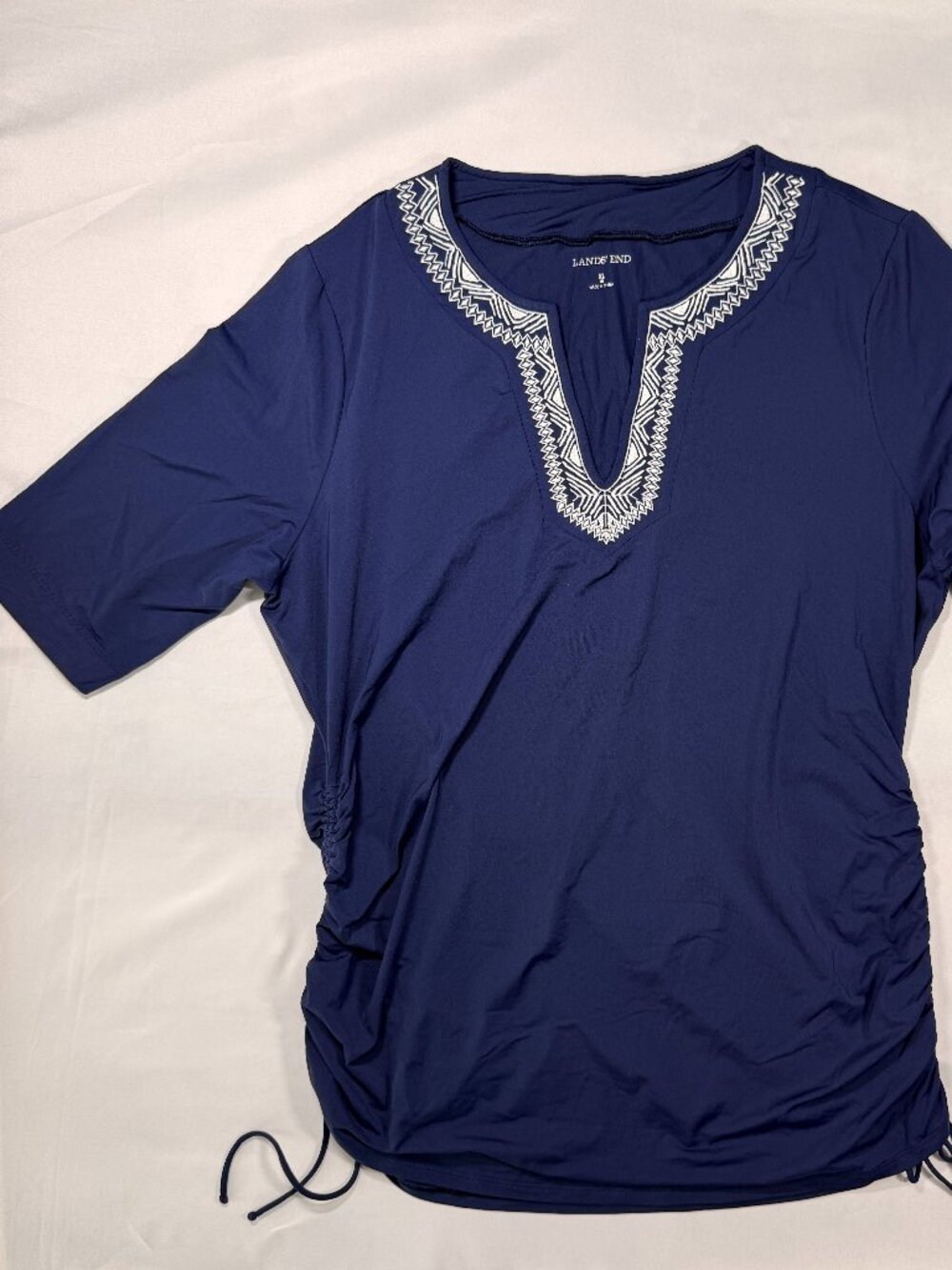 Lands’ End Navy Embroidered Swim Tunic XL 18